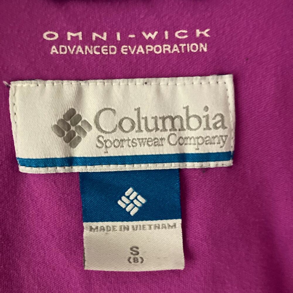 Columbia Pixel Grabber Lightweight Jacket Hood Stripes Pink Orange Blue M 10/12 - Picture 8 of 9